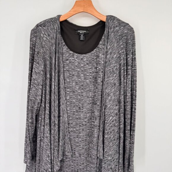 R&M Richards Womens Cascade Grey Knit Jacket Dress size 22w plus new $99 - Picture 7 of 14